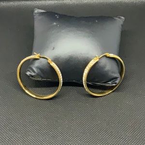 Svarovski stone Gold plated hoops